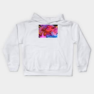 pink, red and purple/blue liquid color waves Kids Hoodie